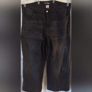 Time and Tru High Rise Wide Leg Cropped Jeans 18 Black